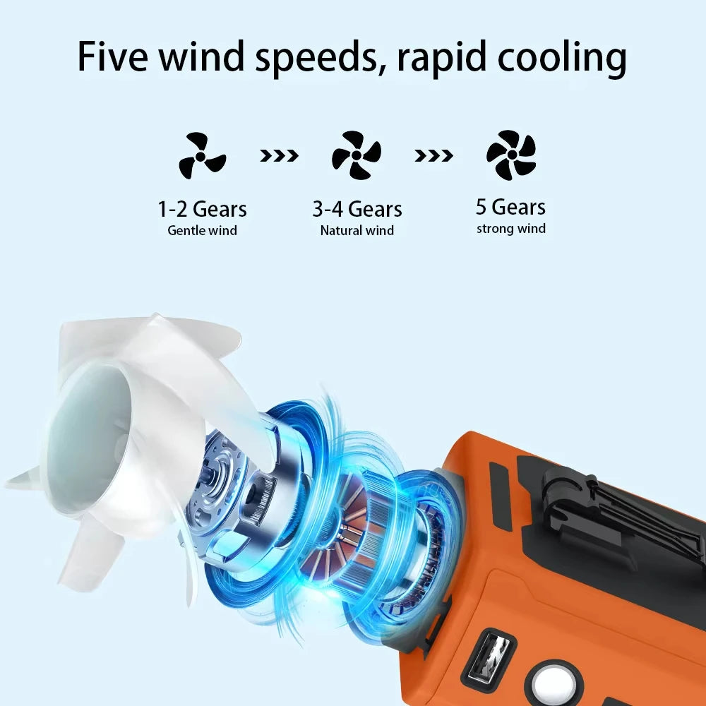 Portable USB clip fan with adjustable head